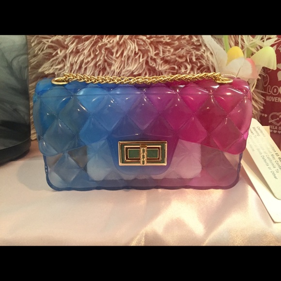 2 cross body purse bag clear and purple - Picture 6 of 6